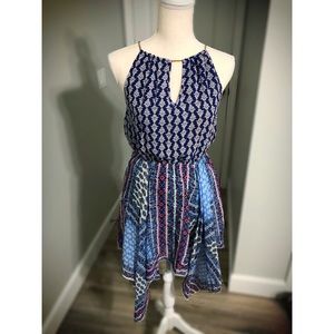 Blue Boho Handkerchief Dress